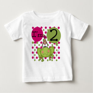 Frosch-2. Geburtstags-Rosa Baby T-shirt