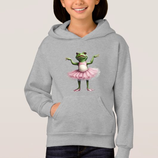 Frosch 3 Ballerina, Frosch, Tänzer, Toad, Ai gener Hoodie (Vorderseite)