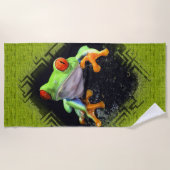 Frosch 3 fasste Badetücher ein Strandtuch (Vorderseite)