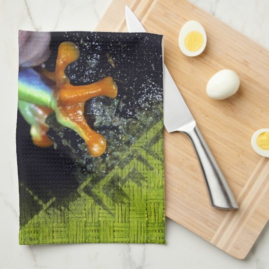 Frosch 3 fasste Geschirrtücher ein (Viertel Falte)