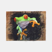 Frosch 3 Optionen Fleecedecke (Vorderseite (Horizontal))