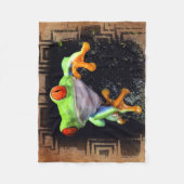 Frosch 3 Optionen Fleecedecke (Vorderseite)