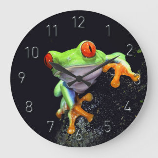 Frosch 3 Uhrenoptionen Große Wanduhr