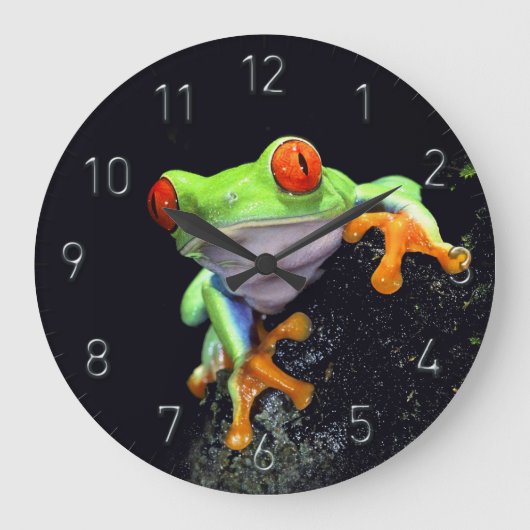 Frosch 3 Uhrenoptionen Große Wanduhr (Vorderseite)