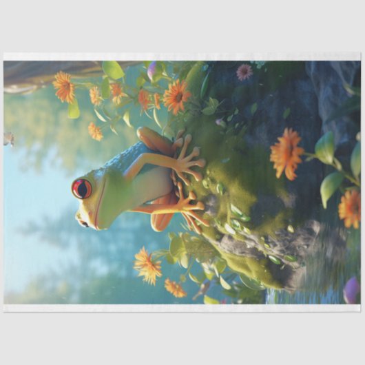 Frosch 4 Dekoupage Paper Seidenpapier (Vorderseite)