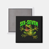 Frosch 67 Meme Six Seven Lustig Gen Alpha Magnet (Vorderseite/Rückseite)