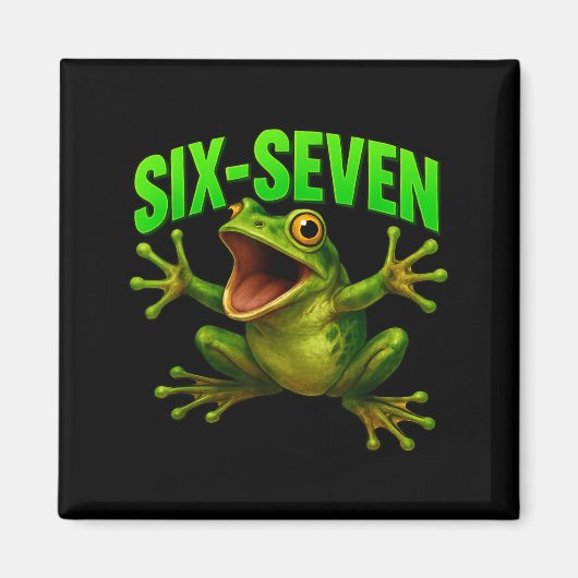 Frosch 67 Meme Six Seven Lustig Gen Alpha Magnet (Vorne)