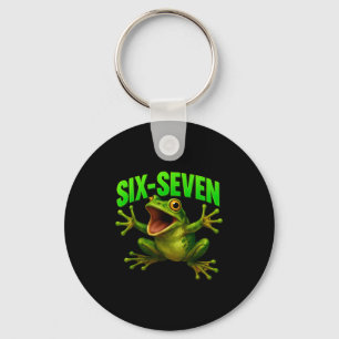 Frosch 67 Meme Six Seven Lustig Gen Alpha  Schlüsselanhänger