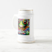 Frosch Abstrakte Blütenfrösche Personalisiert Bierglas (Vorderseite Links)