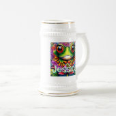 Frosch Abstrakte Blütenfrösche Personalisiert Bierglas (VorderseiteRechts)