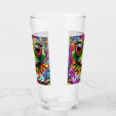 Frosch Abstrakte Blütenfrösche Personalisiert Glas (Links)