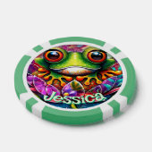 Frosch Abstrakte Blütenfrösche Personalisiert Pokerchips (Einzeln)