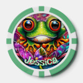 Frosch Abstrakte Blütenfrösche Personalisiert Pokerchips (Vorderseite)
