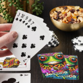 Frosch Abstrakte Blütenfrösche Personalisiert Spielkarten (In Situ)