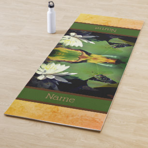 Frosch Admiring Lotus Blume Personalisiert Yogamatte