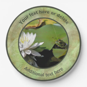 Frosch Admiring Lotus Blume Personalisiertes Party Pappteller