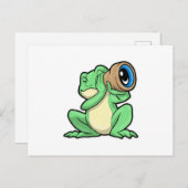Frosch als Astronomie mit Teleskop Postkarte (Vorne/Hinten)