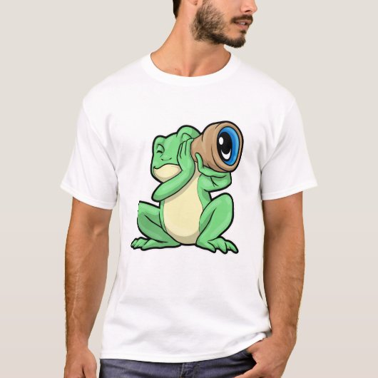 Frosch als Astronomie mit Teleskop T-Shirt (Vorderseite)