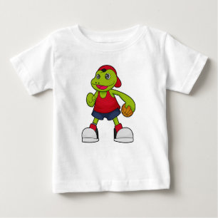 Frosch als Basketballspieler mit Basketball Baby T-shirt