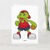 Frosch als Basketballspieler mit Basketball Karte (Rückseite)