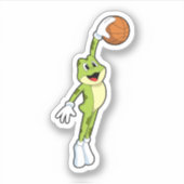 Frosch als Basketballspieler mit Basketball.PNG Aufkleber (Vorderseite)