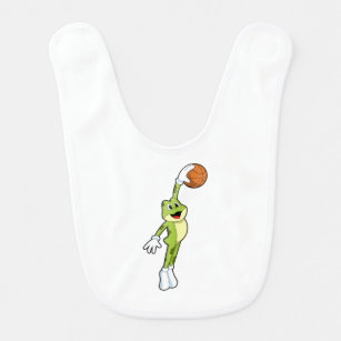 Frosch als Basketballspieler mit Basketball.PNG Babylätzchen