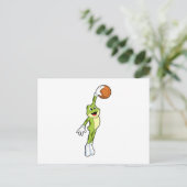 Frosch als Basketballspieler mit Basketball.PNG Postkarte (Stehend Vorderseite)