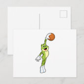 Frosch als Basketballspieler mit Basketball.PNG Postkarte (Vorne/Hinten)