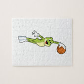 Frosch als Basketballspieler mit Basketball.PNG Puzzle (Horizontal)