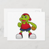 Frosch als Basketballspieler mit Basketball Postkarte (Vorne/Hinten)