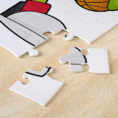 Frosch als Basketballspieler mit Basketball Puzzle (Seite)