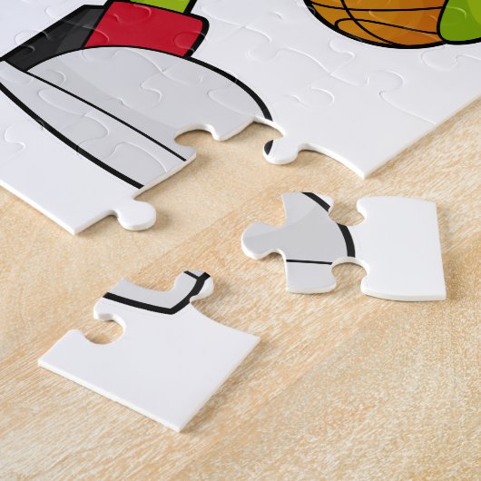 Frosch als Basketballspieler mit Basketball Puzzle (Seite)