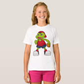 Frosch als Basketballspieler mit Basketball T-Shirt (Vorne ganz)
