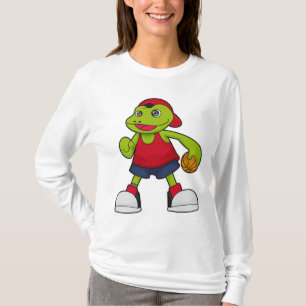 Frosch als Basketballspieler mit Basketball T-Shirt