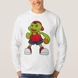 Frosch als Basketballspieler mit Basketball T-Shirt