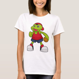 Frosch als Basketballspieler mit Basketball T-Shirt