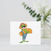 Frosch als Bauer mit Stroh Postkarte (Stehend Vorderseite)