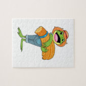 Frosch als Bauer mit Stroh Puzzle (Horizontal)