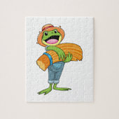 Frosch als Bauer mit Stroh Puzzle (Vertikal)