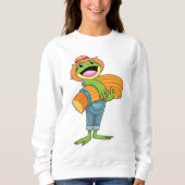 Frosch als Bauer mit Stroh Sweatshirt (Vorderseite)