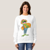 Frosch als Bauer mit Stroh Sweatshirt (Vorne ganz)