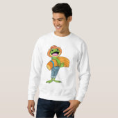 Frosch als Bauer mit Stroh Sweatshirt (Vorne ganz)