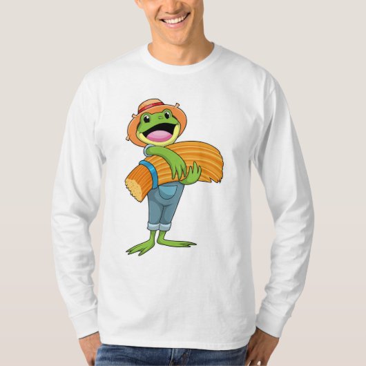 Frosch als Bauer mit Stroh T-Shirt (Vorderseite)