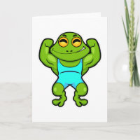 Frosch als Bodybuilder an der Bodybuilding
