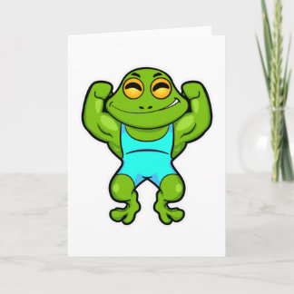 Frosch als Bodybuilder beim Bodybuilding Karte
