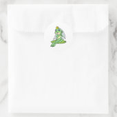 Frosch als Braut bei Hochzeit mit Krone Runder Aufkleber (Tasche)
