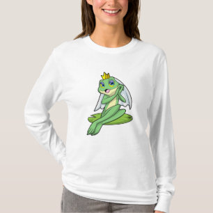Frosch als Braut bei Hochzeit mit Krone T-Shirt