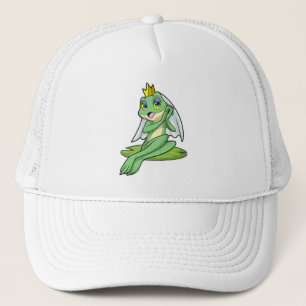 Frosch als Braut bei Hochzeit mit Krone Truckerkappe