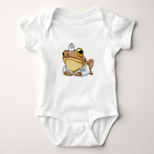 Frosch als Doktor mit Doctor's Coat Baby Strampler (Vorderseite)
