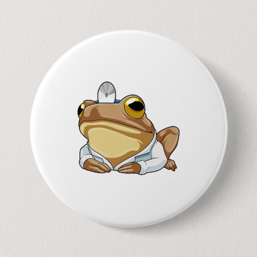 Frosch als Doktor mit Doctor's Coat Button (Vorderseite)
